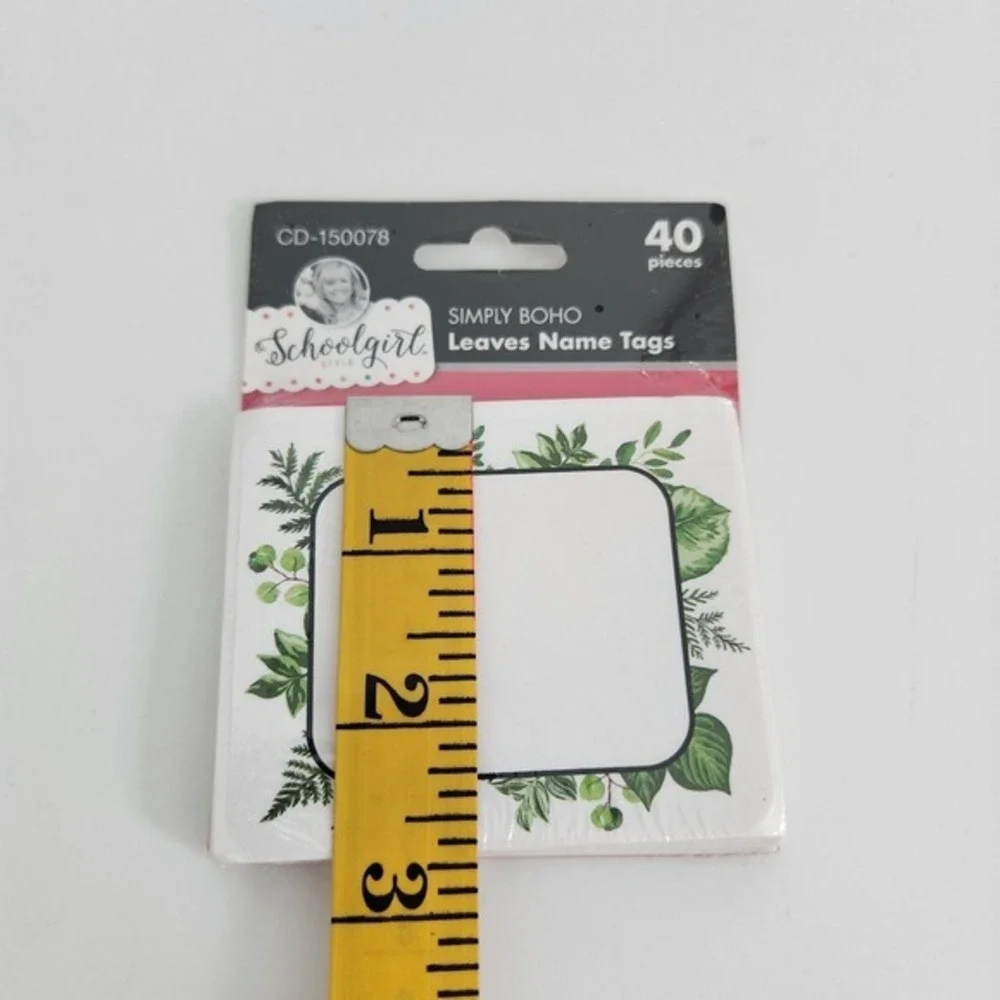 Schoolgirl Style Simply Boho Leaves Name Tags 40ct Greenery Labels CD-150078 NEW
